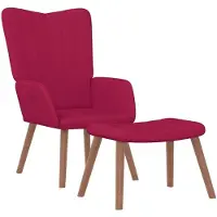 vidaXL Chaise de relaxation avec repose-pied Rouge bordeaux Velours