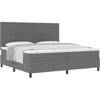 vidaXL Lit boxspring gris clair et blanc 200 x 200 cm tissu velours côtelé
