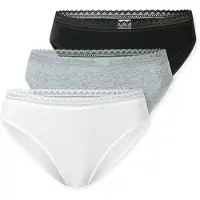 Schiesser Slip gris chiné / noir / blanc