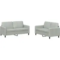 vidaXL Ensemble de canapés 2 pièces gris clair velours