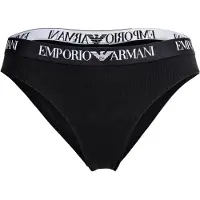 Emporio Armani pour femme. EW000404_AF13033 Lot de 2 culottes brésiliennes unies noires (M), Homewear, Coton