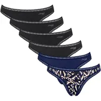 Sloggi String beige / bleu foncé / noir