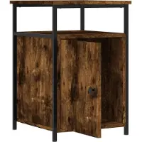 vidaXL Table de chevet chêne fumé 40x42x60 cm bois d'ingénierie