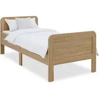 Homestyle4u Lit confortable 90x200 Lit pour Seniors Hauteur réglable Lit en bois Chêne Lit simple Cadre de lit
