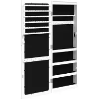 vidaXL Armoire à bijoux miroir avec éclairage LED mural blanc