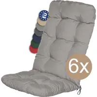 Beautissu Lot de 6 coussins pour fauteuils à dossier haut Flair HL, 120 x 50 x 8 cm, gris clair