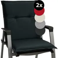 Beautissu Lot de 2 coussins pour fauteuil à dossier bas Base NL, 100 x 50 cm, graphite
