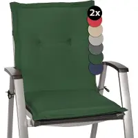 Beautissu Lot de 2 coussins pour fauteuil à dossier bas Loft NL, 100 x 50 x 6 cm, vert foncé