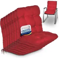 Beautissu Lot de 8 coussins pour fauteuils à dossier bas Flair NL, 100 x 50 x 8 cm, rouge