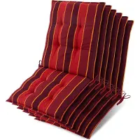 Beautissu Lot de 6 coussins Sun-NL pour dossier de siège, 105 x 50 x 8 cm, rayures rouges