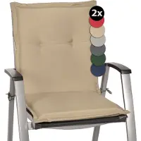 Beautissu Lot de 2 coussins pour chaise de jardin à dossier bas Loft NL, 100 x 50 x 6 cm, naturel