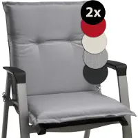 Beautissu Lot de 2 coussins pour fauteuil à dossier bas Base NL, 100 x 50 cm, gris