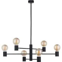 Nowodvorski Lighting Lustre RADIUS noir 6xE27x60W en métal, dimensions : 85x77,5x77,5 cm, IP20, Lighting