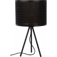 Lucide Lampe à poser abat-jour en rotin noir E27 Tagalog