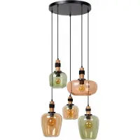 Lucide Lampe suspendue avec abat-jour coloré de forme irrégulière ILONA 5xE27 40W