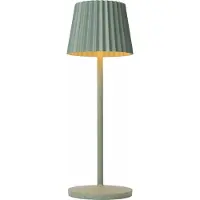 Lucide Lampe de table LED rechargeable JUSTINE, verte, 2 W, blanc chaud, 120 lm, plastique, dimensions : 38 x 13,5 x 13,5 cm, IP54,