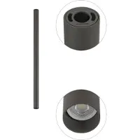 Nowodvorski Lighting Spot FOURTY gris 1xGU10x10W en aluminium, dimensions : 75 x 5 x 4 cm, IP20,