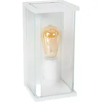 Lucide Applique d'extérieur avec détecteur de mouvement CLAIRE, blanche, 1xE27x15W, verre, dimensions : 29x14x16 cm, IP54,