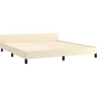 vidaXL Cadre de lit avec tête de lit Crème 160x200 cm Similicuir