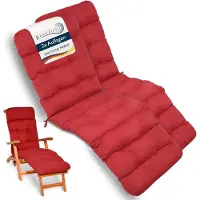 Beautissu 2X Transat confortable Deckchair, 200x50x8 cm, rouge