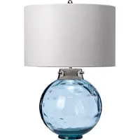 Elstead Lighting Lampe de table avec abat-jour Kara gris-bleu, 1xE27x60W, verre, dimensions : 55,5 x 35,5 x 35,5 cm, IP20, Elstead