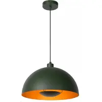 Lucide Lampe suspendue verte avec intérieur doré SIEMON 1xE27 40W