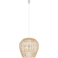Nowodvorski Lighting Suspension HAITI S en bois naturel et blanc, 1xE27x25W, bambou, dimensions : 160x43x43 cm, IP20, Lighting