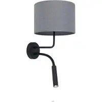 Nowodvorski Lighting Applique murale HOTEL noir et gris, 2xE27x20W, tissu, dimensions : 50x22x16 cm, IP20, Lighting