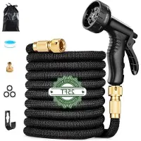 OEM Tuyau d'arrosage flexible de 25 m, extensible, avec adaptateur pour buse de pulvérisation, pour l'arrosage du jardin, noir