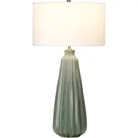 Elstead Lighting Lampe de table en céramique Kew verte et blanche, 1xE27x60W, céramique / plâtre, dimensions : 79,5 x 42 x 20 cm, IP20, Elstead