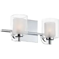 QUOIZEL Applique de salle de bain Kolt, chrome poli, 2xG9x3W, verre, dimensions : 15,9 x 33,1 x 16,5 cm, IP44,