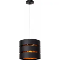 Lucide Lampe suspendue moderne noire avec or ROSAS 1xE27 40W
