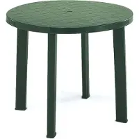 IPAE Progarden Table de jardin Tondo 90cm rond vert plastique table de terrasse table de balcon meubles de jardin