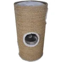 OEM Tassilo Krabton pour chats - 2 niveaux et 3 entrées - Ø 36 cm x 70 cm avec sisal en peluche y compris souris de jeu