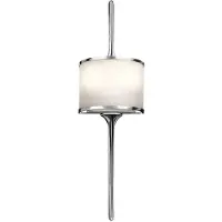 Kichler Applique murale Mona, chrome poli et opale blanche, 2xG9x3,5W, métal, dimensions : 55,9 x 16,5 x 9,8 cm, IP44,