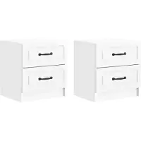 vidaXL Cabinet de chevet 2 pcs Blanc brillant 43 x 34,5 x 44,5 cm