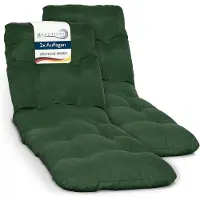Beautissu 2X Matelas pour chaise longue Deckchair Flair RL, 190x60x8 cm, vert foncé