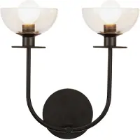 Alora Elstead Sylvia Applique E14 double noir mat verre clair