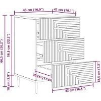 vidaXL Cabinet de chevet avec tiroir Gris béton 43 x 41 x 66,5 cm