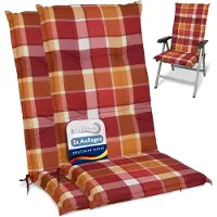 Beautissu Lot de 2 coussins pour chaise haute 120 x 50 cm Rembourrage rouge à carreaux