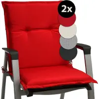 Beautissu Lot de 2 coussins pour fauteuil à dossier bas Base NL, 100 x 50 cm, rouge