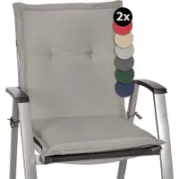 Beautissu Lot de 2 coussins pour dossier bas Loft NL, 100 x 50 x 6 cm, gris clair