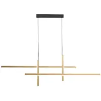 Zumaline Suspension LED EDGE dorée et noire 42 W, 3 570 lm, aluminium, dimensions : 150 x 120 x 5 cm, IP20,