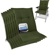 Beautissu Lot de 6 coussins d'assise haut de gamme pour fauteuils bas, 105 x 50 x 7 cm, vert foncé