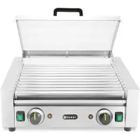 Hendi Grill roulant 2 zones avec couvercle à économie d'énergie, , 11 roues, 220-240 V/980 W, 566 x 527 x (H) 259 mm
