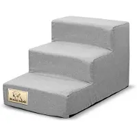 AIO Factory Escalier amovible à 3 marches, antidérapant 45 x 30 x 30 cm, lin gris
