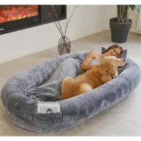 OEM Grand lit orthopédique pour chien avec rebords hauts, 175 x 100 cm, en peluche
