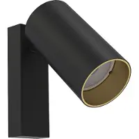 Nowodvorski Lighting Applique murale MONO noire avec centre doré, 1xGU10x10W, métal, dimensions : 19,5 x 12 x 13 cm, IP20, Lighting
