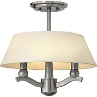 Elstead Lighting Suspension Whitney (HK) nickel brossé, 3xE14x60W, abat-jour en tissu, dimensions : 205 x 38,1 x 38,1 cm, IP20,