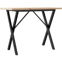 Syfax Table à manger cadre en X 100x50x75,5 cm bois pin massif acier